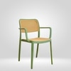 Kepler Brooks Zen Cafeteria Dining Chair With Arms in Green Colour
