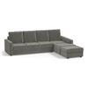 Apollo Compact Sofa (Colour : Ash Grey Velvet, Cushion : Hard, Back Type : High Back, Seating Capacity : Right Aligned 3 Seater + Right Aligned Chaise)