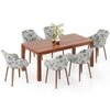 Atlas Solid Wood 6 Seater Dining Table With 6 Rochelle Lounge Chairs (Finish : Honey, Chair Colour : Adrian Velvet)