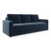 Apollo 3 Seater  Fabric Sofa In Sea Port Blue Velvet Colour
