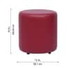 Doe Buck Mary Leather Round Ottoman Stool in Pink Colour