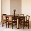 Globally Indian Sheesham Wood 6 Seater Dining Table Set With 6 Cane Backrest Solid Wood Chair