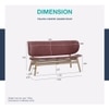 Scandinavian Polara Two Seater Lounge Chair Pink Natural Wood Finish