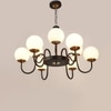 Eliante 9-Light White Mild Steel And Glass Chandelier, Modern Hanging Ceiling Light Fixture