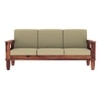 Madhavi 3+2+1 Seater Wooden Sofa (Creame Colour, Teak Finish)