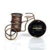 Desert Art Metal Handpainted Cycle Pen Stand with Clock in Golden Finish