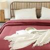 Herringbone 1 Single Duvet Cover with Maroon  colour
