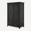 Alaca Solid Sheesham Wood 2 Door 2 Drawer Wardrobe In Black Finish