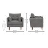 Arihana Boucle Fabric Arm Chair in Grey Colour