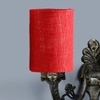 Devansh Metal Electric Wall Light in Antique Gold Colour with Maroon Shade Count of 2 Lights