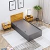 Hexa Engineered Wood Modern Single Bed With Headboard With Storage In Slate Grey And Giant Wood