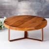 Inseparables Teak Wood Cake Stand Copper