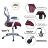 Wiwngas Mid Back Ergonomic Chair in Maroon Colour