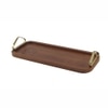 Metalsmith Wooden Serving Tray with Metal Handle Walnut Finish