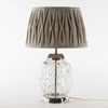 Secret Glass and Metal Table Lamp With Natural Linen Shade