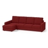 Apollo Compact Sofa (Colour : Salsa Red, Cushion : Hard, Back Type : Regular, Seating Capacity : Left Aligned 3 Seater + Left Aligned Chaise + Ottoman)