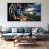 The Castle Decor Krishna Ji Wall Painting Wooden Framed 27x48 Inch (Style 35)