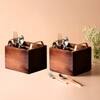 Inseparables Teak Wood Spoon Stand Copper