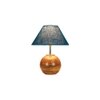 Turquoise Jute with Natural Wood Table Lamp