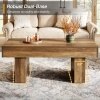 Rectangle Coffee Table, 47.24" Wooden Center Table With Slat Tabletop For Living Room
