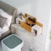 Hexa Red Engineered Wood Wall Mount Dressing Table in Giant Wood and Frosty White Colour