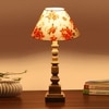 Devansh Multicolor Cotton Table Lamp With  Wood Natural Base (10X10X21 Inches)-39