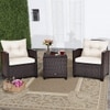 Carry Bird Wicker Patio Furniture Outdoor Balcony Chairs In Cream Colour