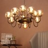 Eliante Chandelier, Champaign Glass Shades, 13-Light, Mild Steel, Modern Ceiling Light Fixture