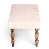 Bestone Solid Wood Bench In Ivory Sparkle Velvet Fabric