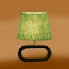 Devansh Green  Jute Table Lamp With Wood Black Base -13