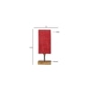Finnick Maroon Jute table lamp with Square Natural Wood Base