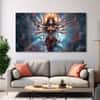 The Castle Decor Goddess Maa Kali Wall Painting Wooden Framed 27x48 Inch