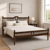 Nilaya Sheesham Wood Queen Size Non Storage Bed in Provincial Teak Finish