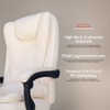 Kepler Brooks Italia Premium Leatherette Office Desk Chair in Off White Colour