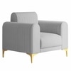 Veniza Velvet 1 Seater Sofa In Grey Colour