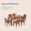 Atlas Solid Wood 6 Seater Dining Table With Set Of 6 Ludo Upholster Dining Chair