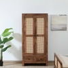 Mango Wood 2 Door Wardrobe In Rustic Teak Finish With Drawer