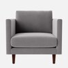 Tharoli Velvet 1 Seater Sofa in Grey Colour