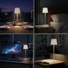 White Color Square Shape Base Lamp with Shade