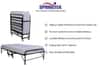 Springtek Rollaway Metal Folding Bed With Mattress 6in Single Size With Lockable Wheels