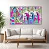 The Castle Decor Madhubani Art Wall Painting Wooden Framed Digital Painting 27x48 Inch