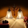 Devansh Metal Electric Wall Light in Antique gold Colour with Transparent Shade Count of 2 Lights