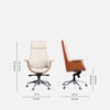 Flow Leatherette High Back Office Chair In Cream And Tan Colour