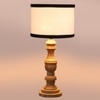 Devansh Multicolor Cotton Table Lamp With  Wood Natural Base (7X17.5 Inches)-8