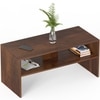 BLUEWUD Oliver Engineered Wood Coffee Center Sofa Tea/Teapoy Console Table with Storage for Sofa Set Living Room Home Hall (Brown Maple)