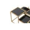 Valentino Black Glass Bunching Coffee Table In Dark Gold Finish