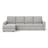 Apollo Sofa (Colour : Vapour Grey, Cushion : Hard, Back Type : High Back, Seating Capacity : Left Aligned 3 Seater + Left Aligned Chaise + Ottoman)