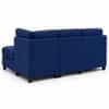 Nova 3 Seater L Shaped Sectional Sofa Right Chaise and Ottoman Blue