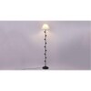 Caine Off White Fabric Floor Lamp with Black Iron Base