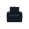 Apollo Compact High Back 1 Seater Fabric Sofa in Sea Port Blue Velvet Colour